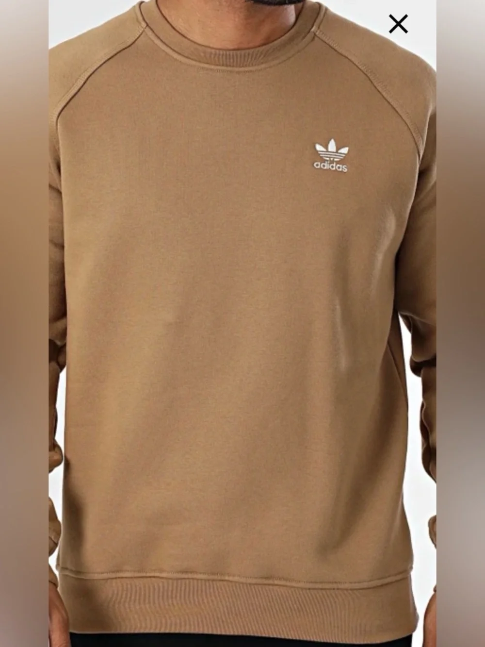 Adidas Men's Beige Crewneck Sweater